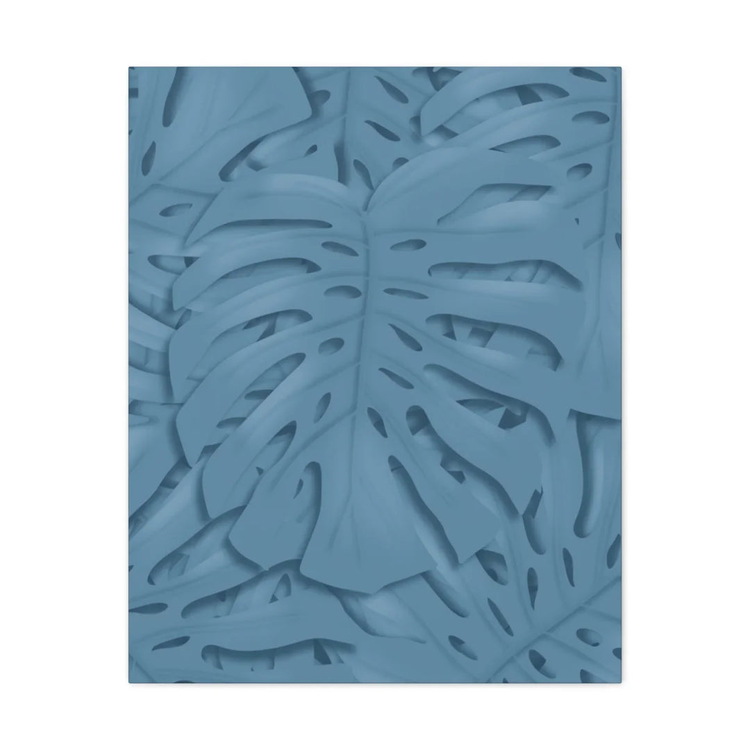 Monstera Canvas Art | Blue Monstera Print on Durable Matte Finish Canvas Art Print