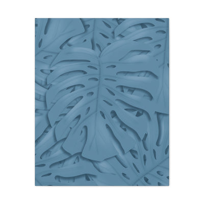 Cerulean Blue Monstera Canvas