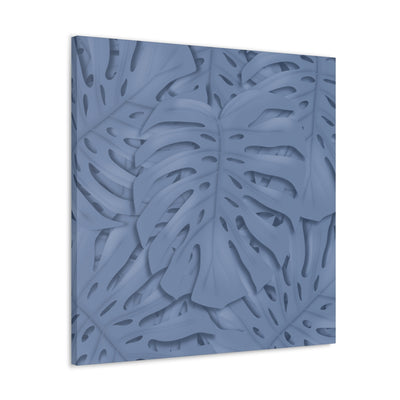 Slate Blue Monstera Canvas