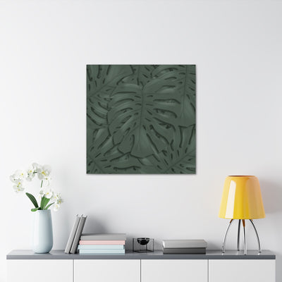 Loneta Monstera Verde Oscuro