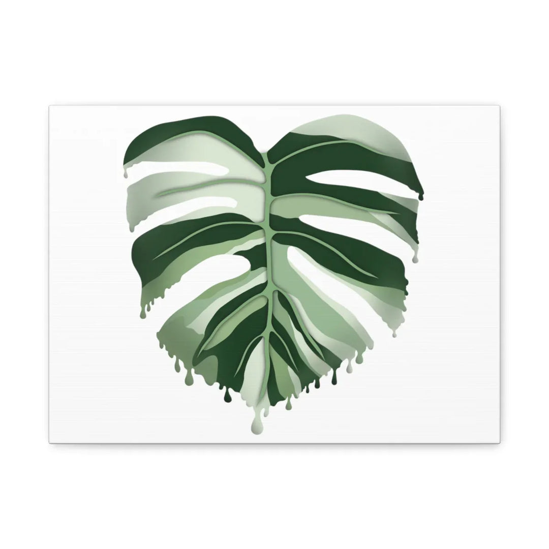 Melting Monstera Albo Canvas | Large Botanical Canvas Art Print With Matte Finish - Laura Christine Photography & Design