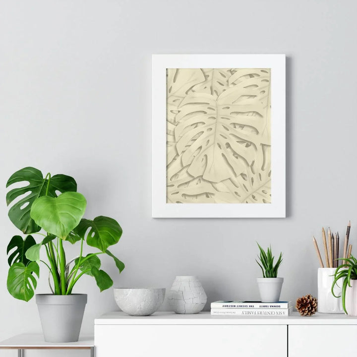 Soft Beige Monstera Framed Print, Poster, Laura Christine Photography & Design, Framed, Home & Living, Indoor, Paper, Posters, Laura Christine Photography & Design, laurachristinedesign.com