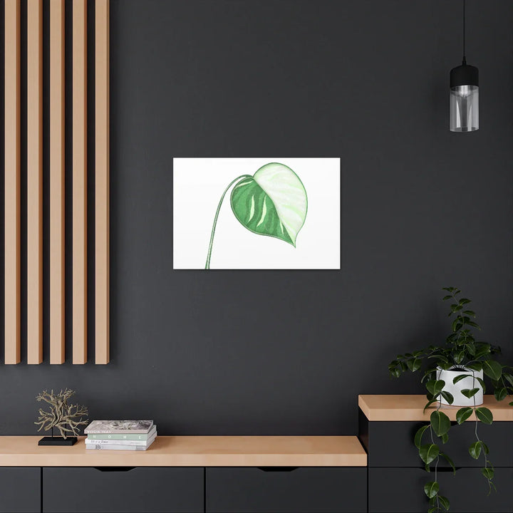 Monstera Albo Canvas | Large Tropical Leaf Artwork - Matte Finish Canvas Art Print - Laura Christine Photography & Design