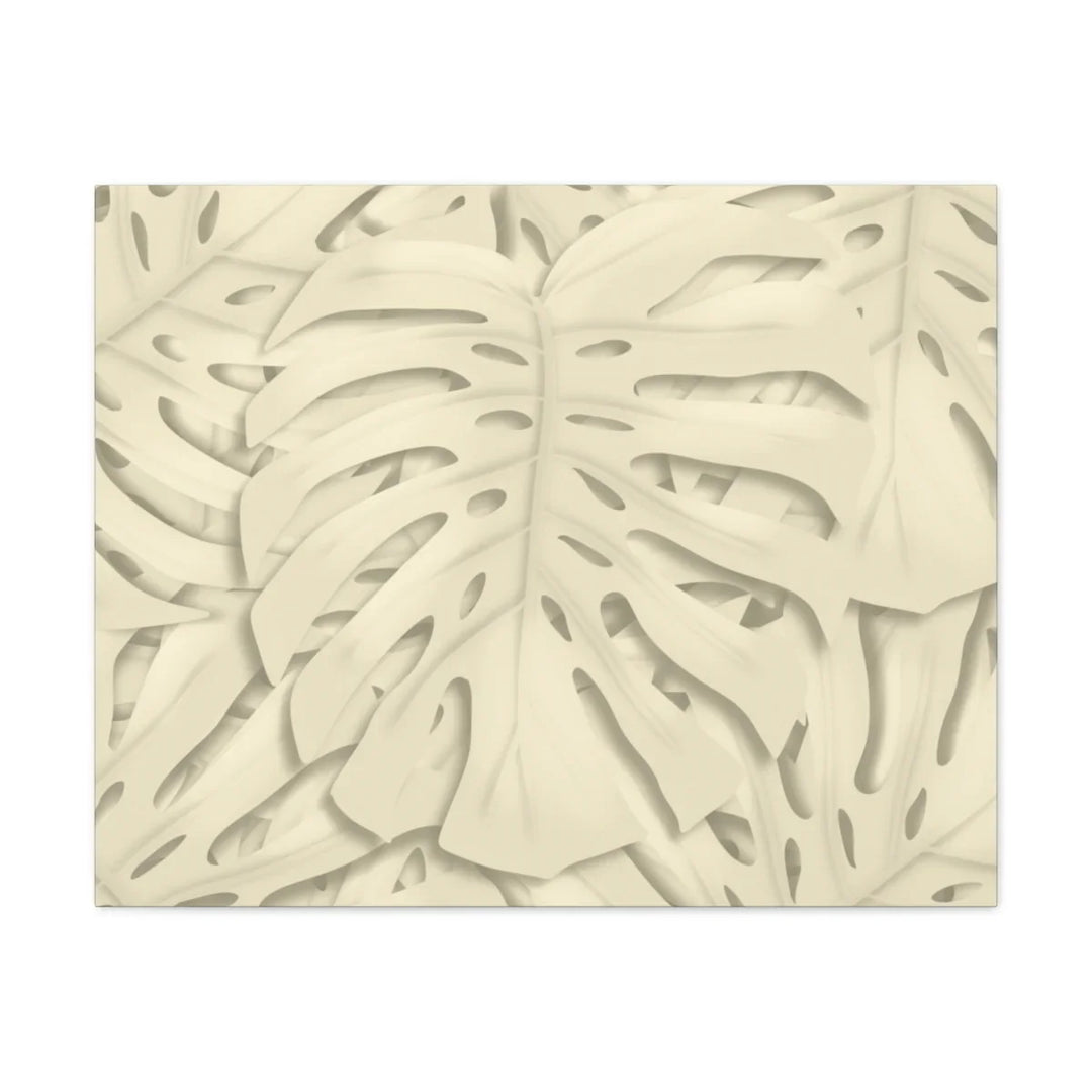 Monstera Canvas Print – Durable Cotton Stretched Canvas Art Print | Beige Botanical Wall Decor