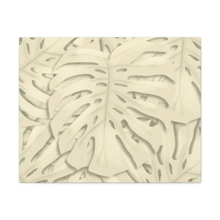 Monstera Canvas Print – Durable Cotton Stretched Canvas Art Print | Beige Botanical Wall Decor