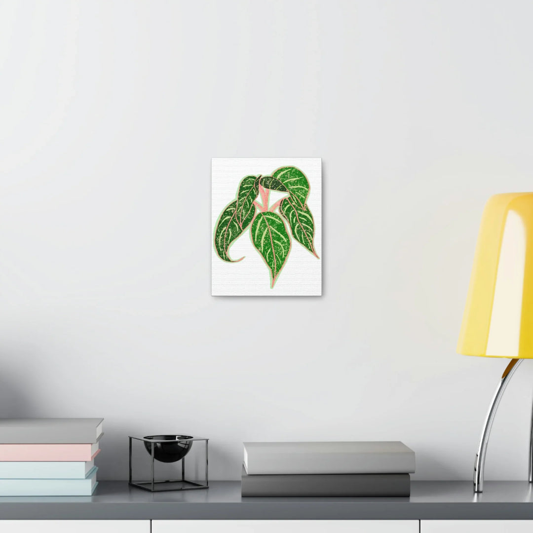 Aglaonema Plant Canvas | Sparkling Plant Artwork - Colorfast Canvas Art Print Decor