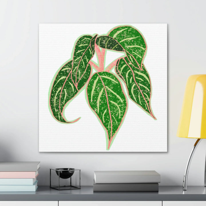 Aglaonema Plant Canvas | Sparkling Plant Artwork - Colorfast Canvas Art Print Decor