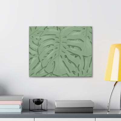 Deep Sage Monstera Canvas