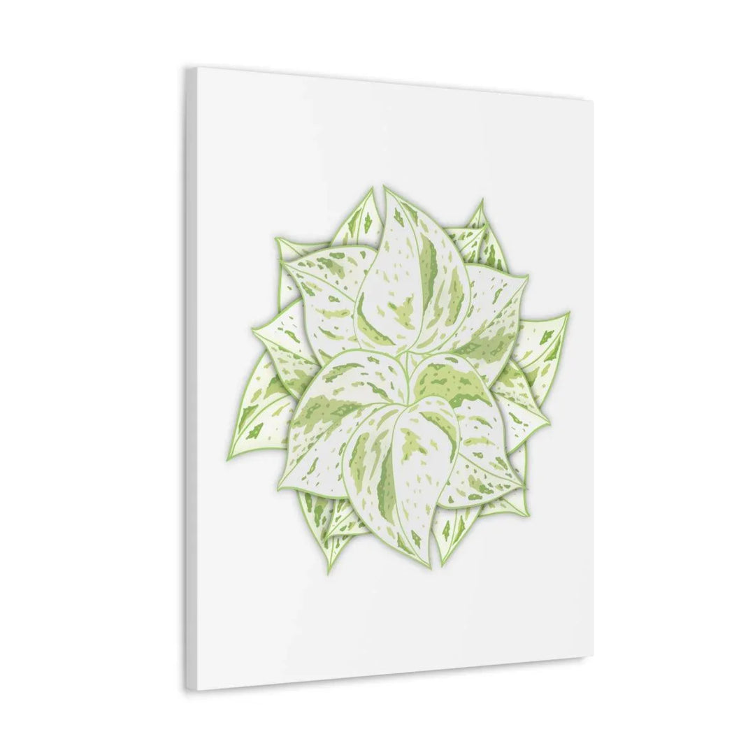 Snow Queen Pothos Canvas – Variegated Leaf Canvas Art Print | Durable Cotton - Laura Christine Photography & Design