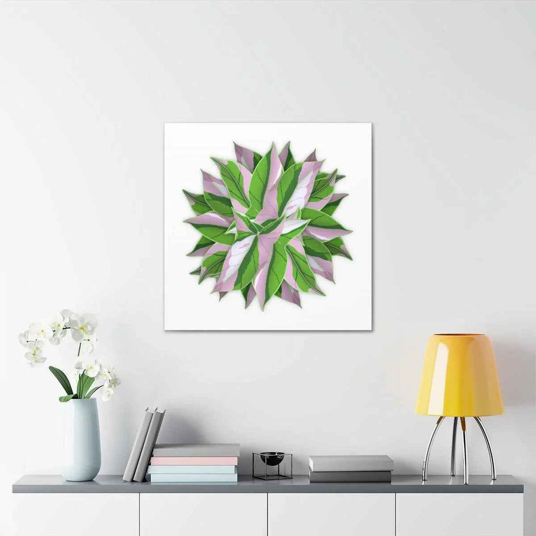 Tricolor Syngonium Canvas - Durable Canvas Art Print With Matte Finish & Botanical Design