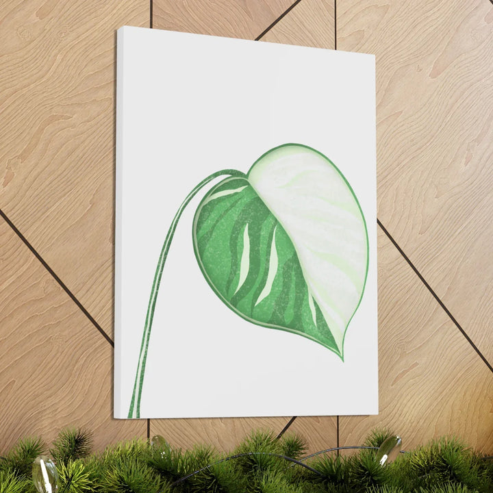 Monstera Albo Canvas | Large Tropical Leaf Artwork - Matte Finish Canvas Art Print - Laura Christine Photography & Design