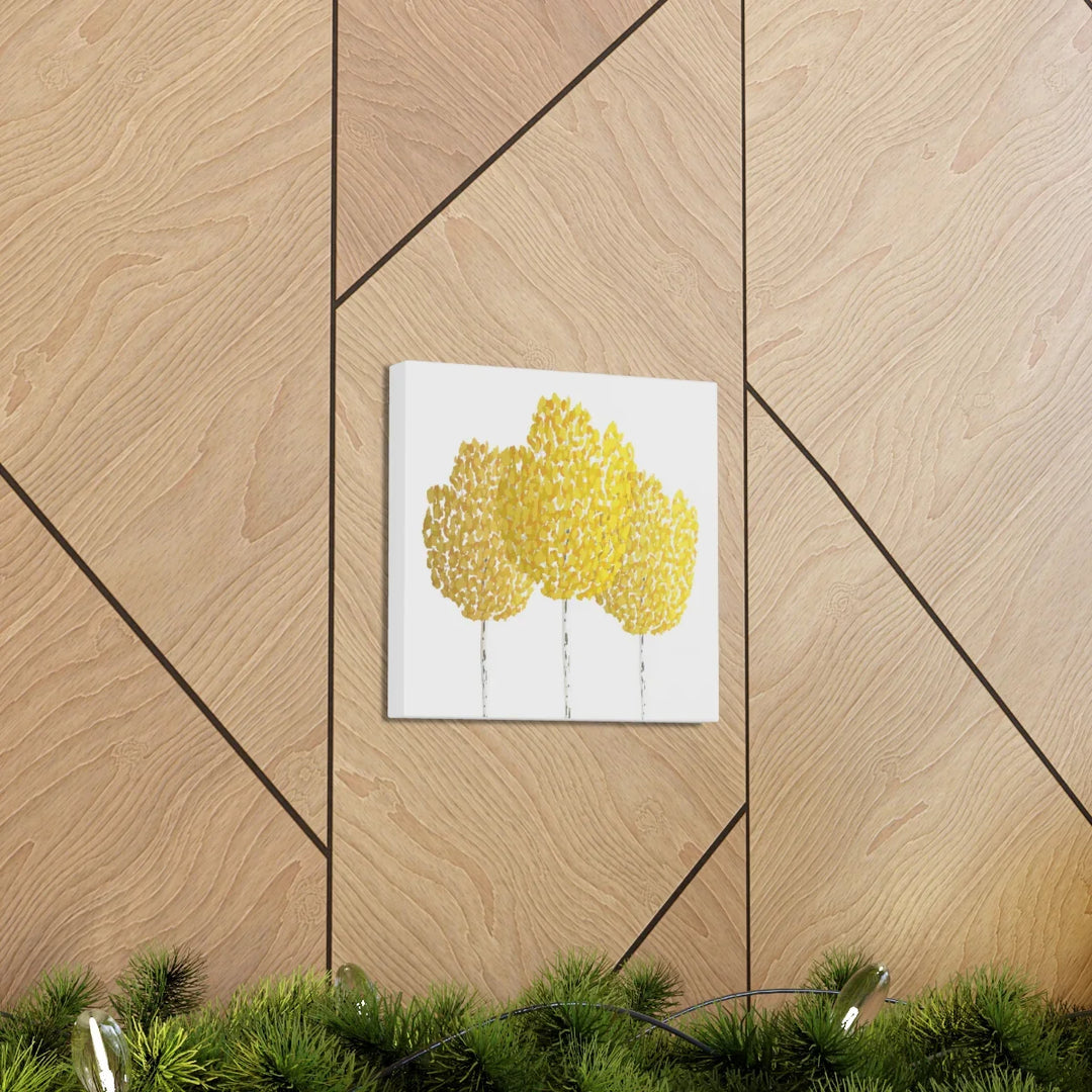 Fall Aspen Canvas - Stretched Cotton Canvas Art Print With Yellow Fall Foliage