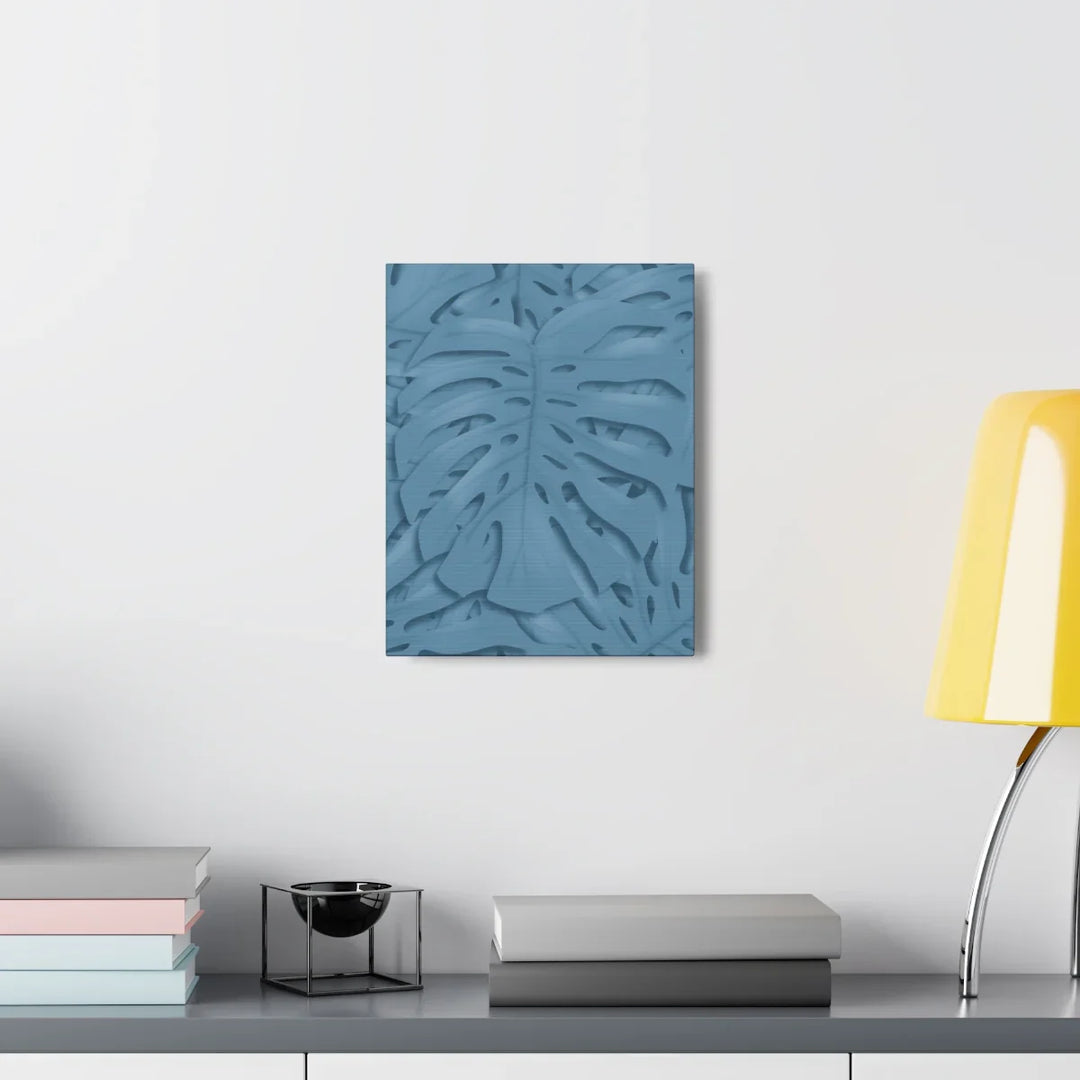 Monstera Canvas Art | Blue Monstera Print on Durable Matte Finish Canvas Art Print