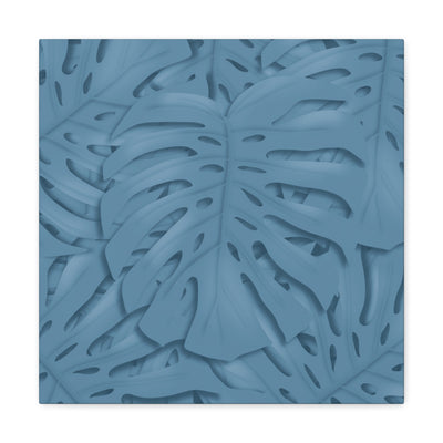 Cerulean Blue Monstera Canvas