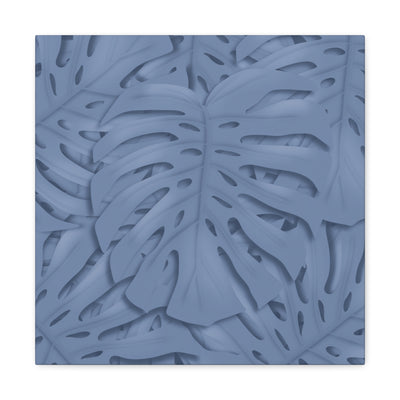 Slate Blue Monstera Canvas