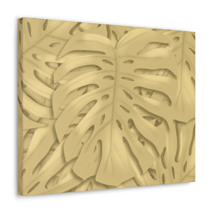 Golden Monstera Canvas - Indoor Wall Art | Durable Matte Finish Canvas Art Print