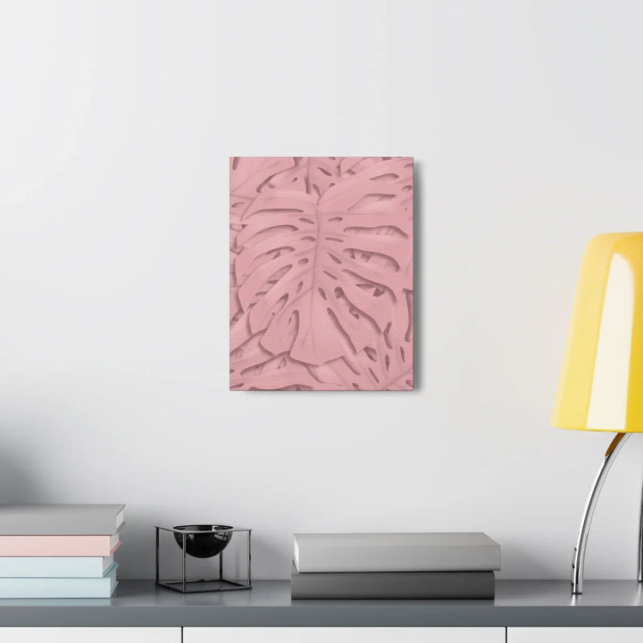Monstera Canvas Art | Pink Wall Art - Botanical Wall Decor on Stretched Cotton Canvas Print