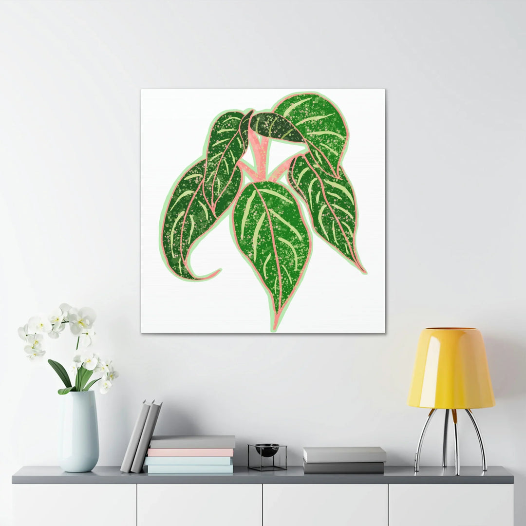 Aglaonema Plant Canvas | Sparkling Plant Artwork - Colorfast Canvas Art Print Decor