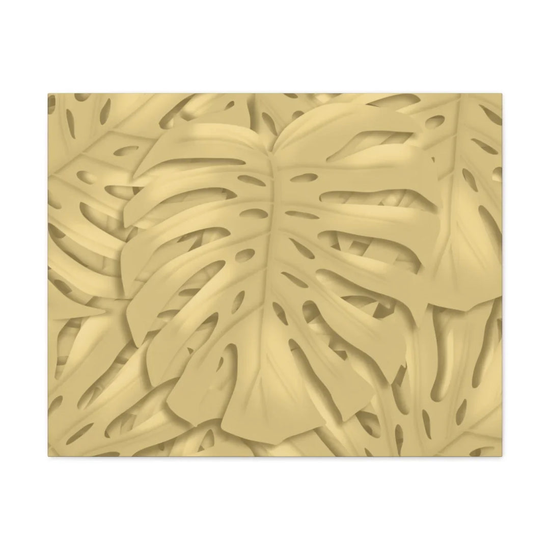 Golden Monstera Canvas - Indoor Wall Art | Durable Matte Finish Canvas Art Print