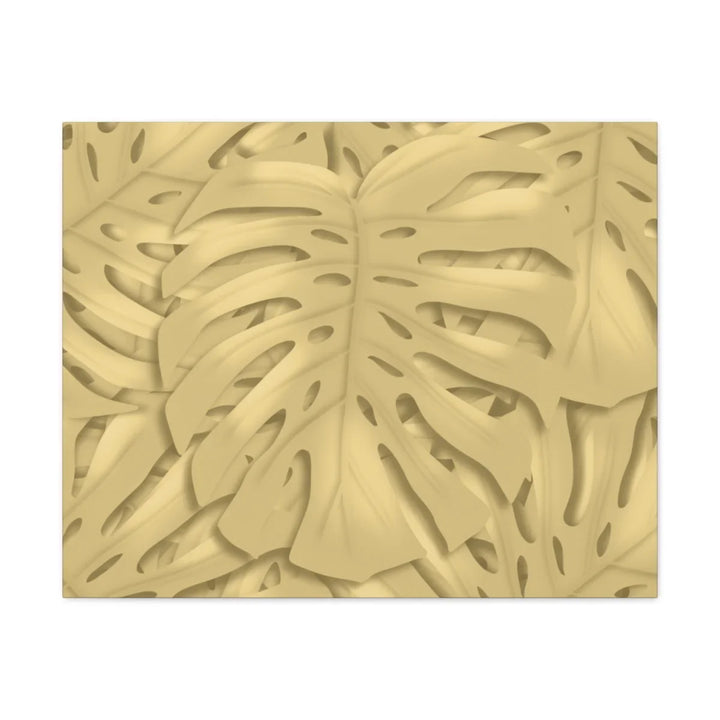 Golden Monstera Canvas - Indoor Wall Art | Durable Matte Finish Canvas Art Print