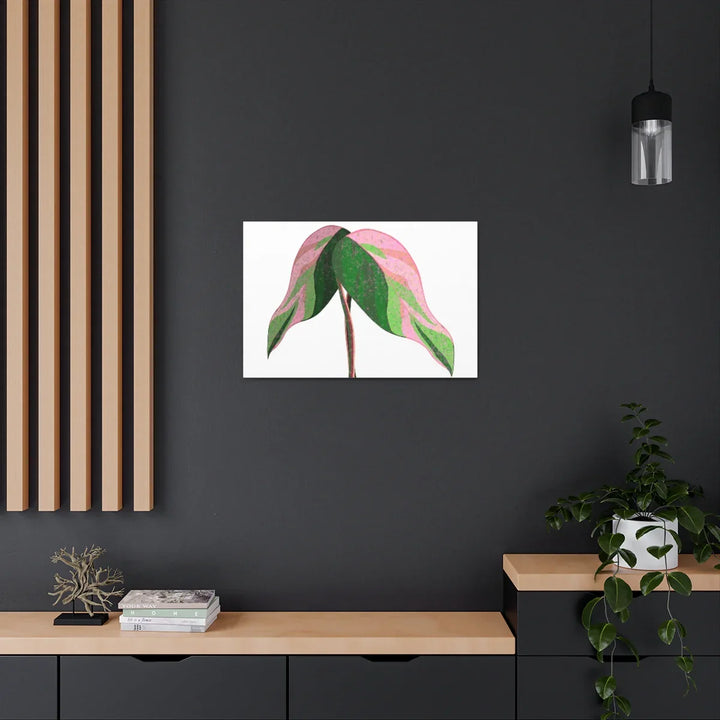 Pink Princess Philodendron Canvas Art Print – Botanical Wall Decor | Matte Finish