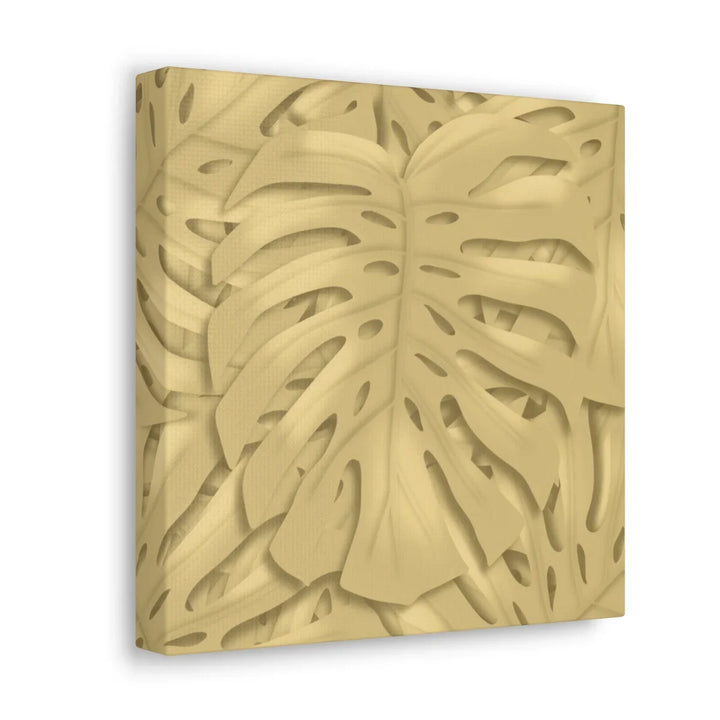 Golden Monstera Canvas - Indoor Wall Art | Durable Matte Finish Canvas Art Print