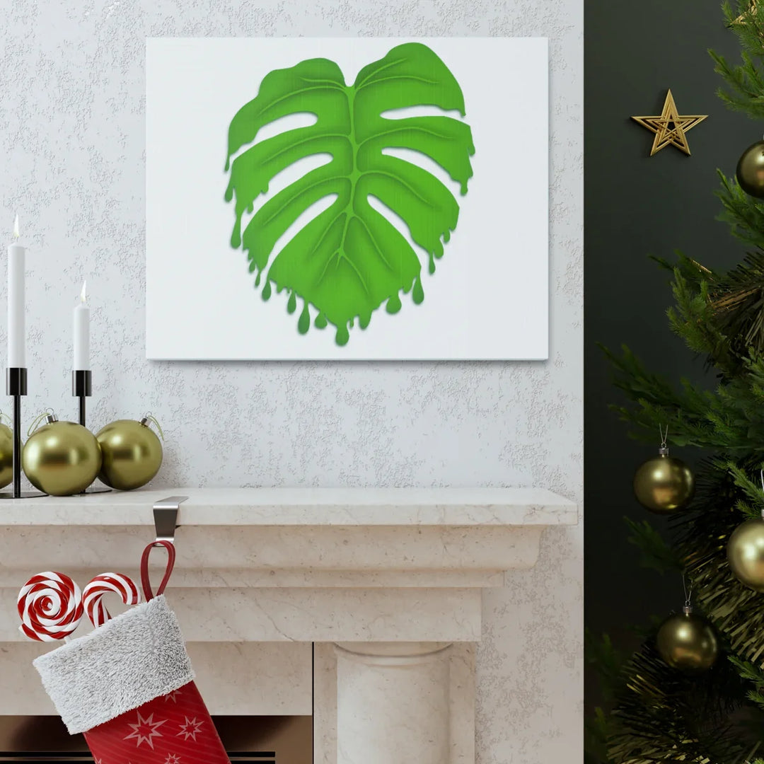 Melting Monstera Canvas | Large Botanical Canvas Art Print With Matte Finish