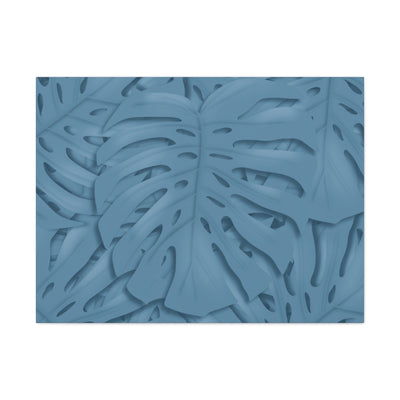 Cerulean Blue Monstera Canvas