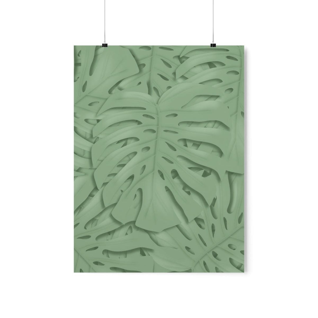 Deep Sage Monstera Pattern Print, Poster, Laura Christine Photography & Design, Back to School, Home & Living, Indoor, Matte, Paper, Posters, Valentine's Day promotion, Laura Christine Photography & Design, laurachristinedesign.com