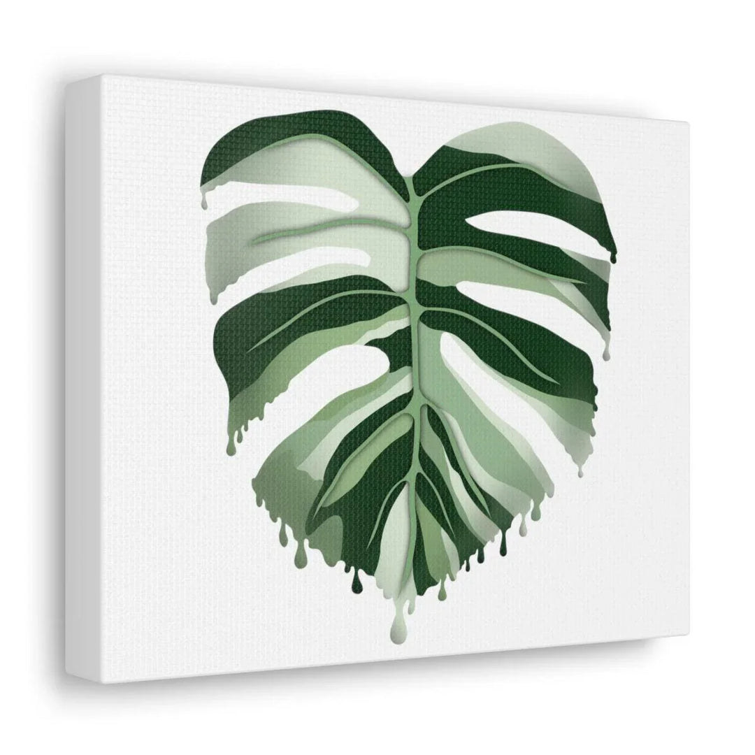 Melting Monstera Albo Canvas | Large Botanical Canvas Art Print With Matte Finish - Laura Christine Photography & Design