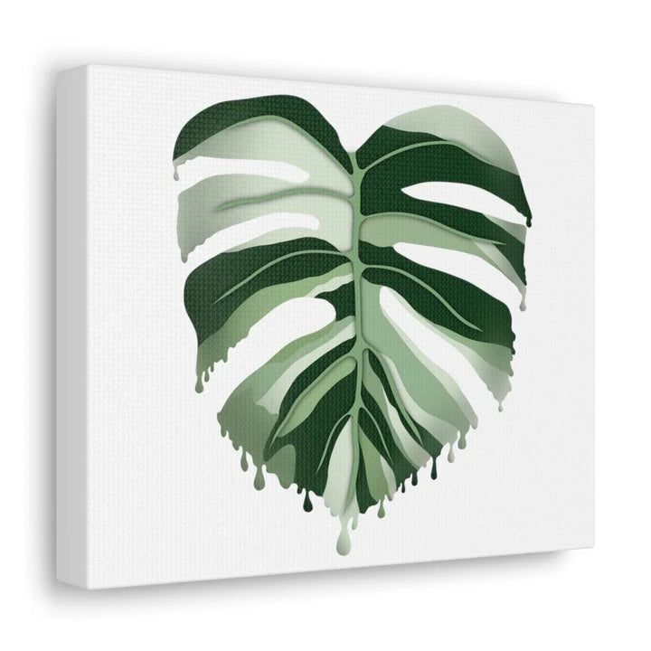 Melting Monstera Albo Canvas | Large Botanical Canvas Art Print With Matte Finish - Laura Christine Photography & Design