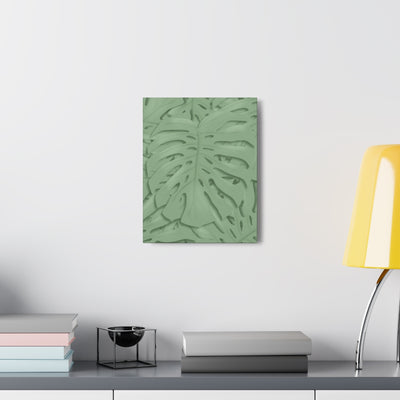 Deep Sage Monstera Canvas