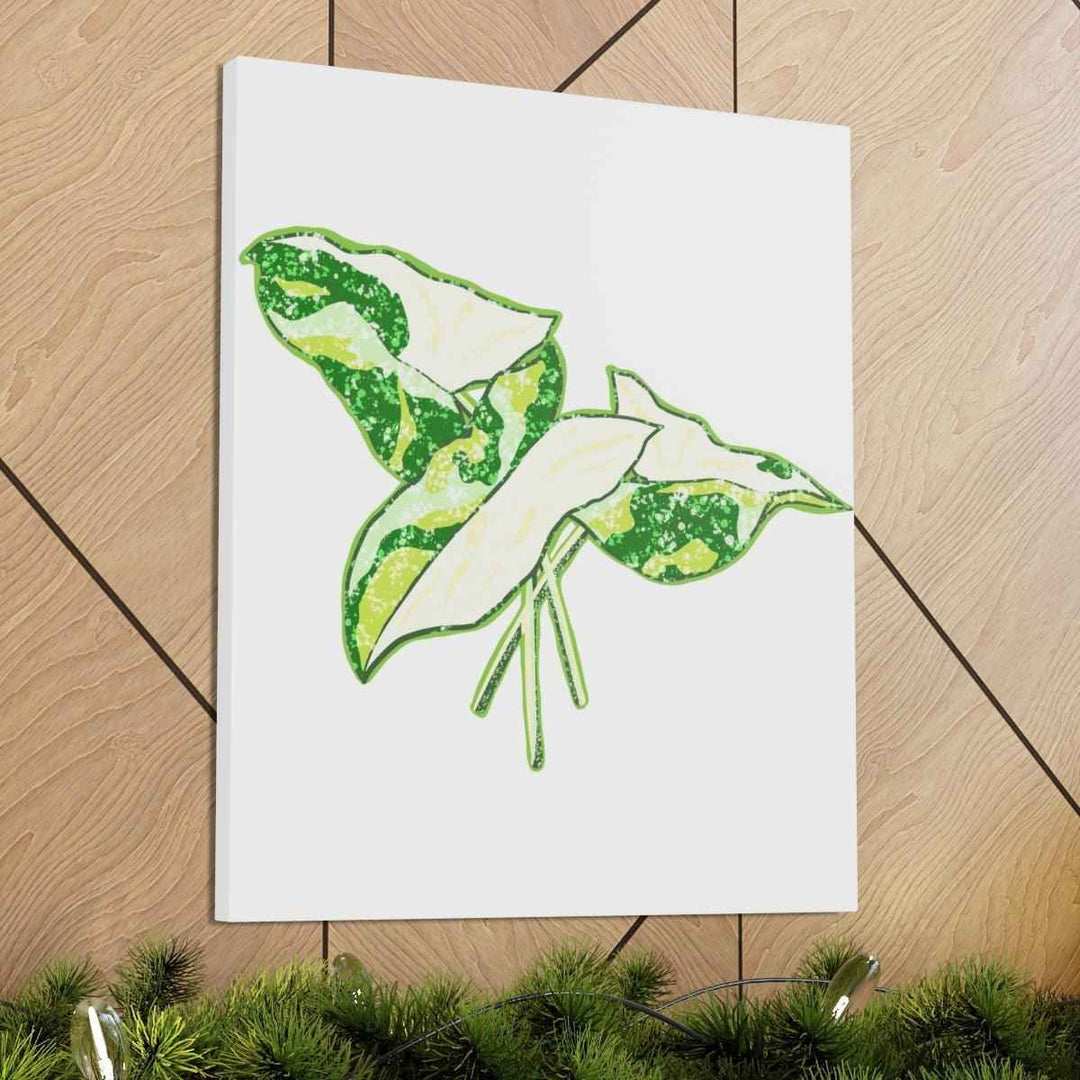 Marble Syngonium Canvas - Botanical Canvas Art Print | Durable Cotton Matte Finish