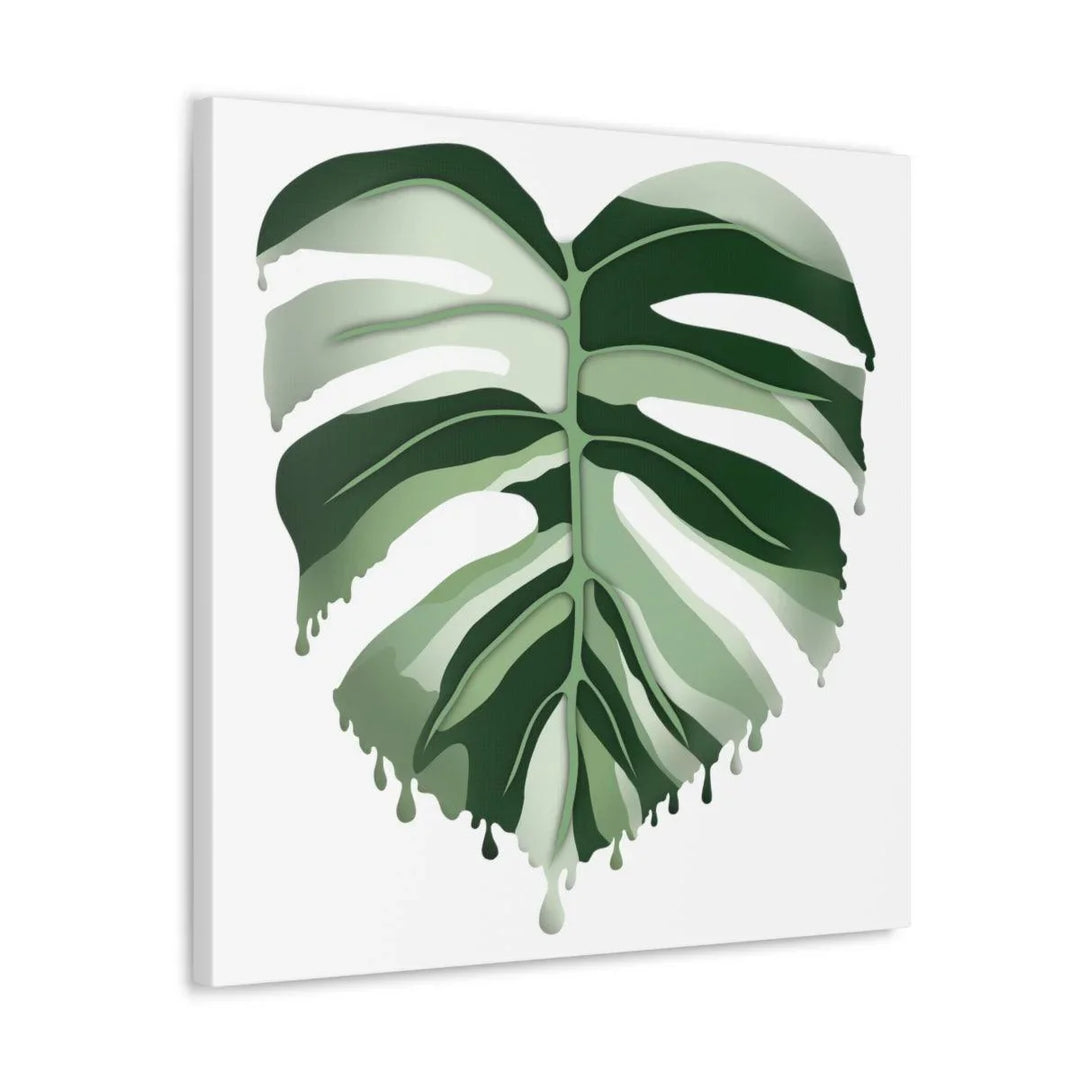 Melting Monstera Albo Canvas | Large Botanical Canvas Art Print With Matte Finish - Laura Christine Photography & Design