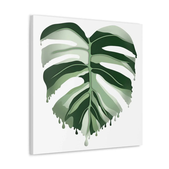 Melting Monstera Albo Canvas | Large Botanical Canvas Art Print With Matte Finish - Laura Christine Photography & Design