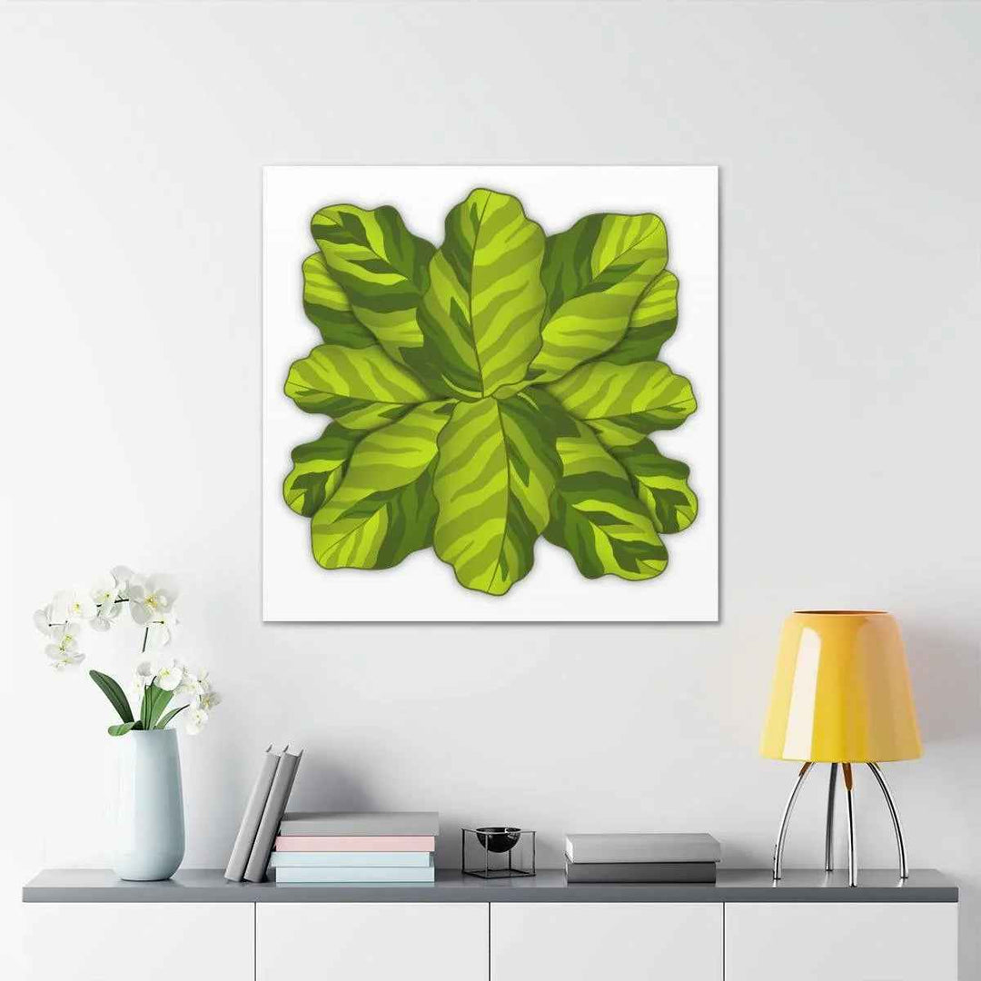 Calathea Yellow Fusion Canvas – Botanical Canvas Print With Unique Leaf Pattern Art