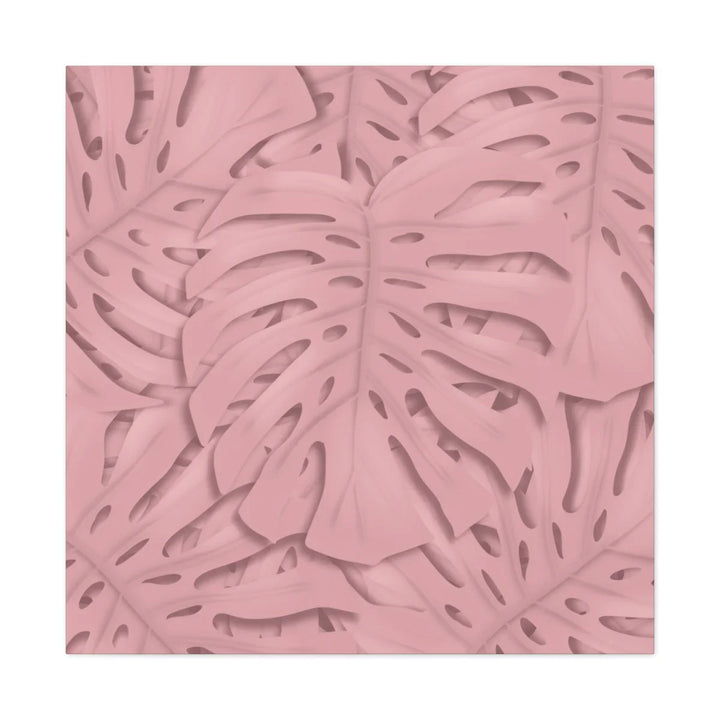 Monstera Canvas Art | Pink Wall Art - Botanical Wall Decor on Stretched Cotton Canvas Print