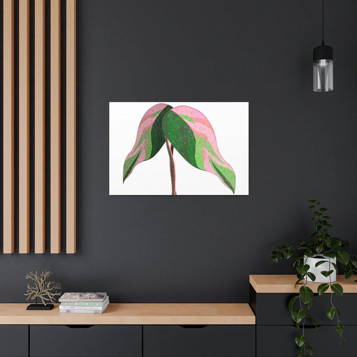 Pink Princess Philodendron Canvas Art Print – Botanical Wall Decor | Matte Finish
