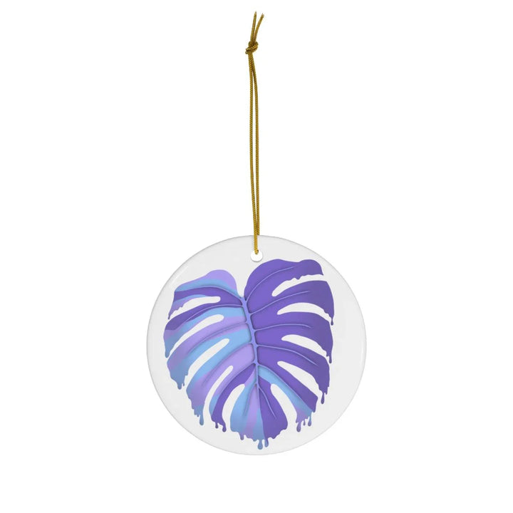Melting Monstera Purple Ceramic Ornament, Home Decor, Laura Christine Photography & Design, Ceramic, Christmas, Glossy, Holiday Picks, Home & Living, ornament, Ornaments, Seasonal Decorations, Laura Christine Photography & Design, laurachristinedesign.com
