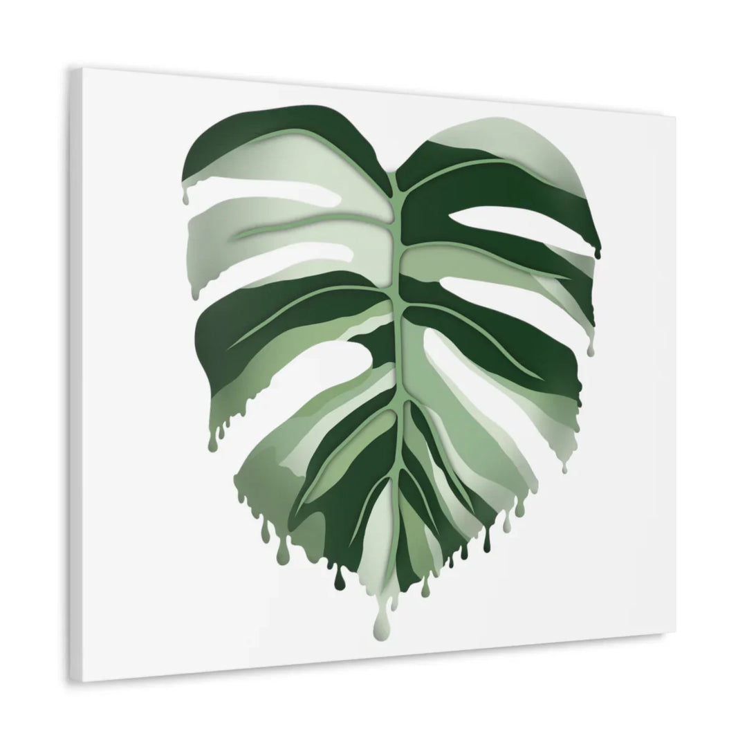 Melting Monstera Albo Canvas | Large Botanical Canvas Art Print With Matte Finish - Laura Christine Photography & Design