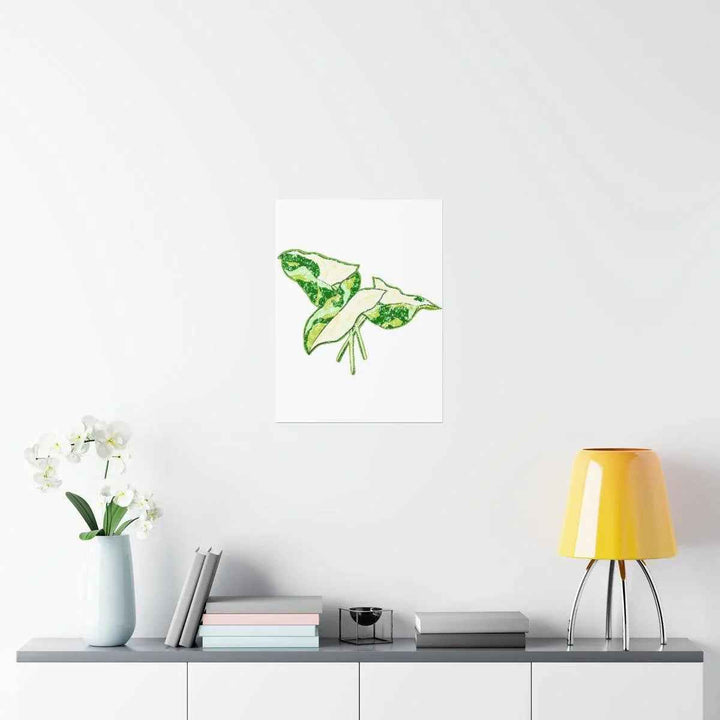Marble Syngonium Print – Botanical Wall Art on Museum Grade Paper | Matte Finish Unframed