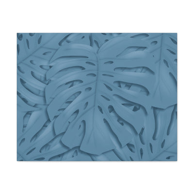 Cerulean Blue Monstera Canvas