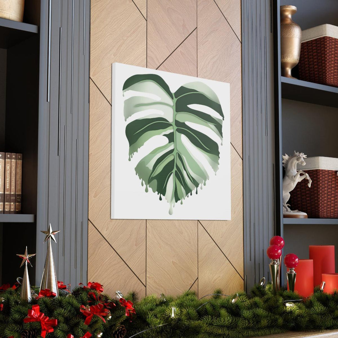 Melting Monstera Albo Canvas | Large Botanical Canvas Art Print With Matte Finish - Laura Christine Photography & Design