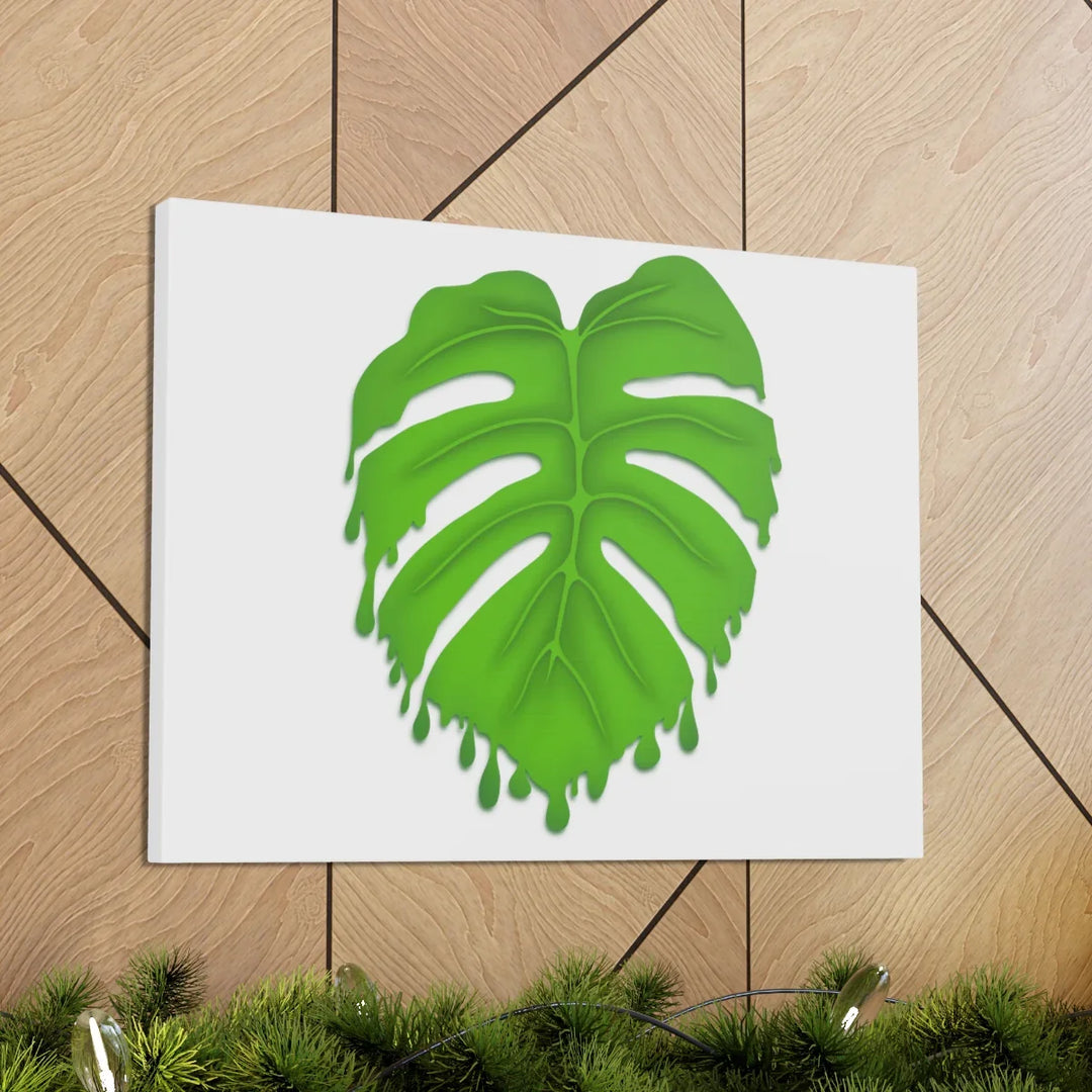 Melting Monstera Canvas | Large Botanical Canvas Art Print With Matte Finish