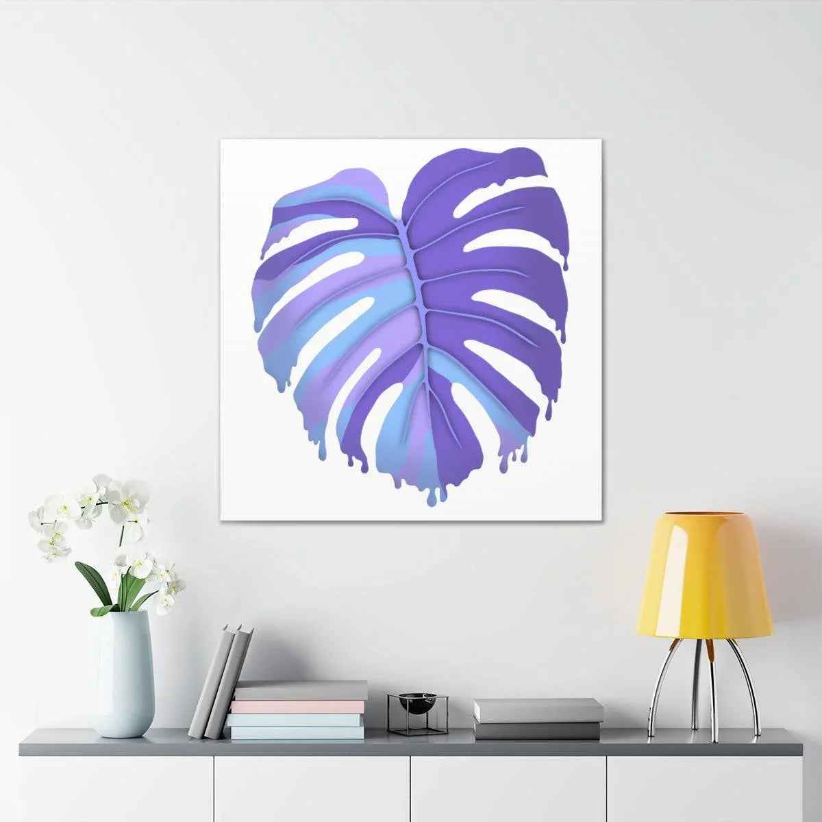 Purple Monstera Canvas - Modern Canvas Art Print | Botanical Wall Decor