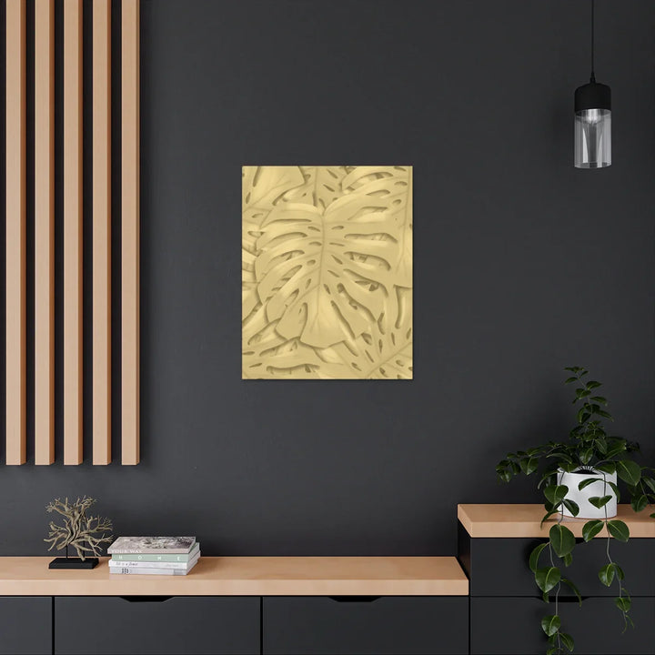 Golden Monstera Canvas - Indoor Wall Art | Durable Matte Finish Canvas Art Print