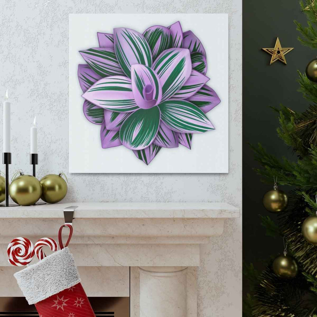 Tradescantia Nanouk Canvas – Botanical Canvas Art Print | Matte Finish Wall Decor