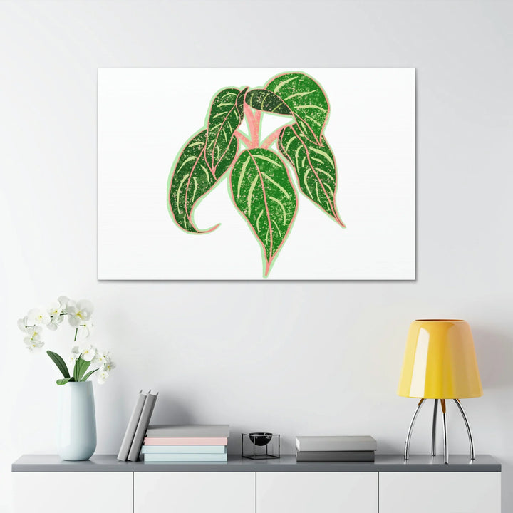 Aglaonema Plant Canvas | Sparkling Plant Artwork - Colorfast Canvas Art Print Decor