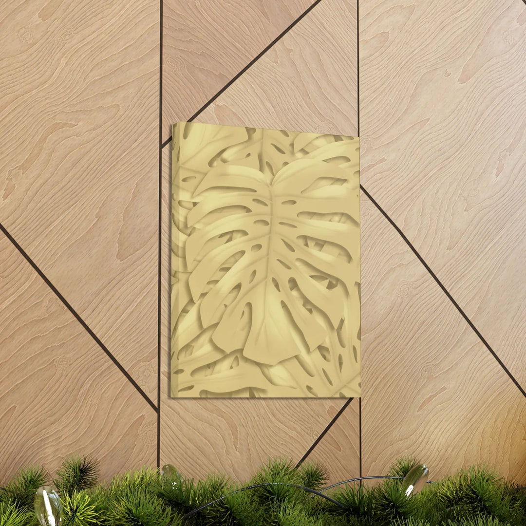 Golden Monstera Canvas - Indoor Wall Art | Durable Matte Finish Canvas Art Print