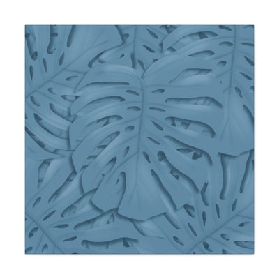 Cerulean Blue Monstera Canvas